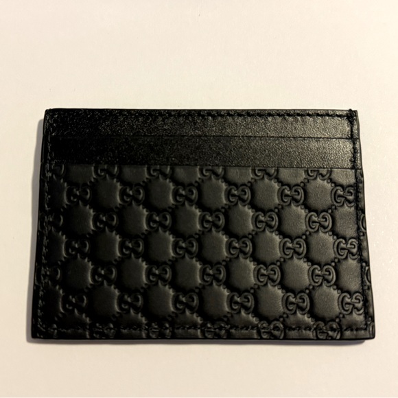 Gucci Other - NEW Gucci Microguccissima Leather Black Card Wallet